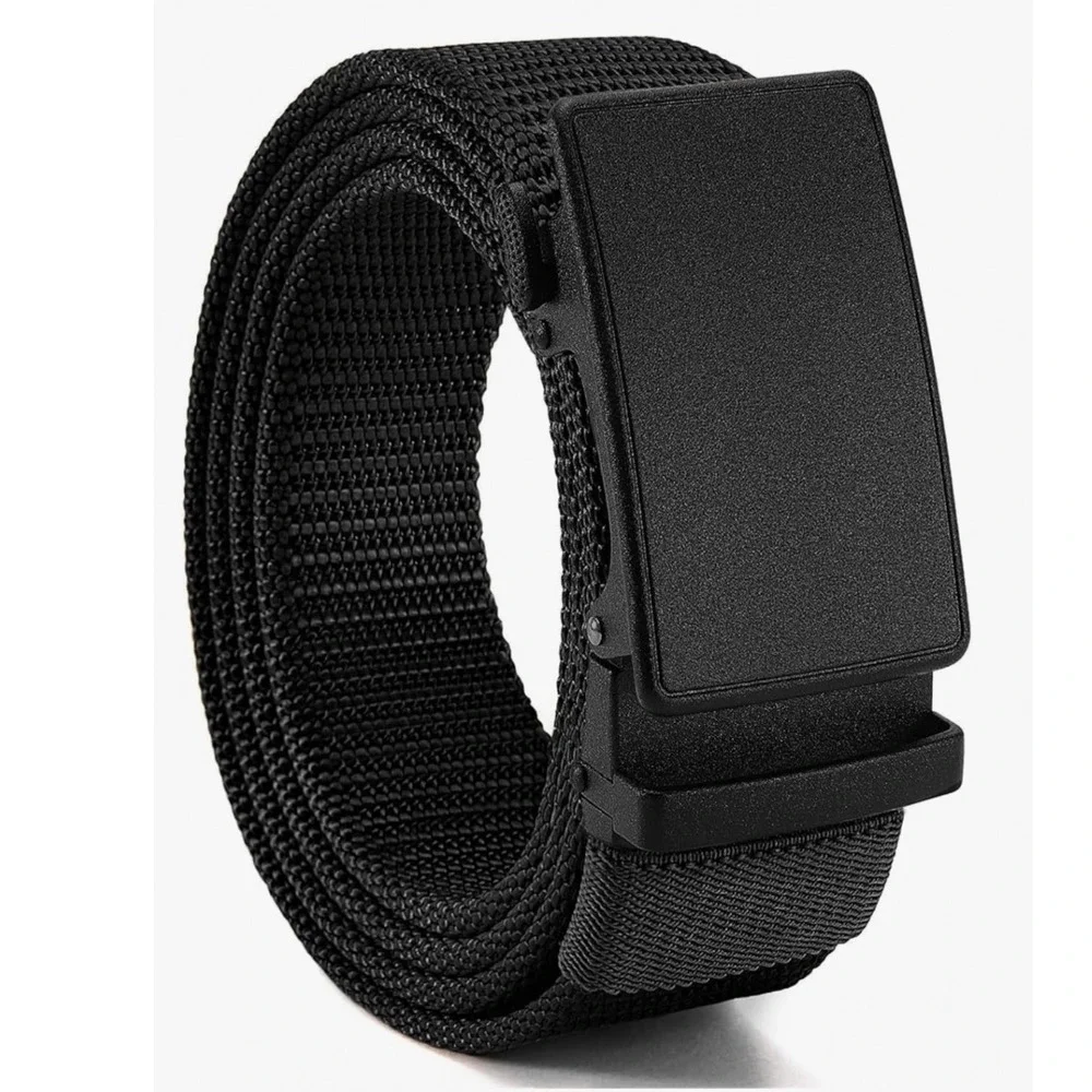 Mens Tactical Belt Nylon Webbing‎ Automatic Buckle Black Adjustable